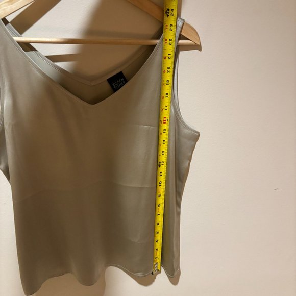 Eileen Fisher Silk V-Neck Tank Top - Medium, Champagne Gold - Picture 4 of 7